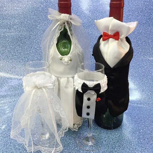Cammitever Wedding Gift Party Decoration Supplies Wine Cammitever Wedding Gift Party Decoration Supplies Wine Bottle Sleeve Cup Bride Groom Full Dress