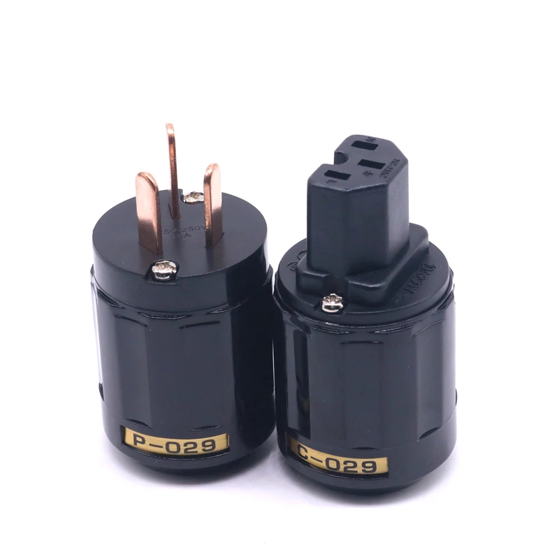 

1Pair P-029 + C-029 Rhodium Plated AU AC Power Plug IEC Power Connector