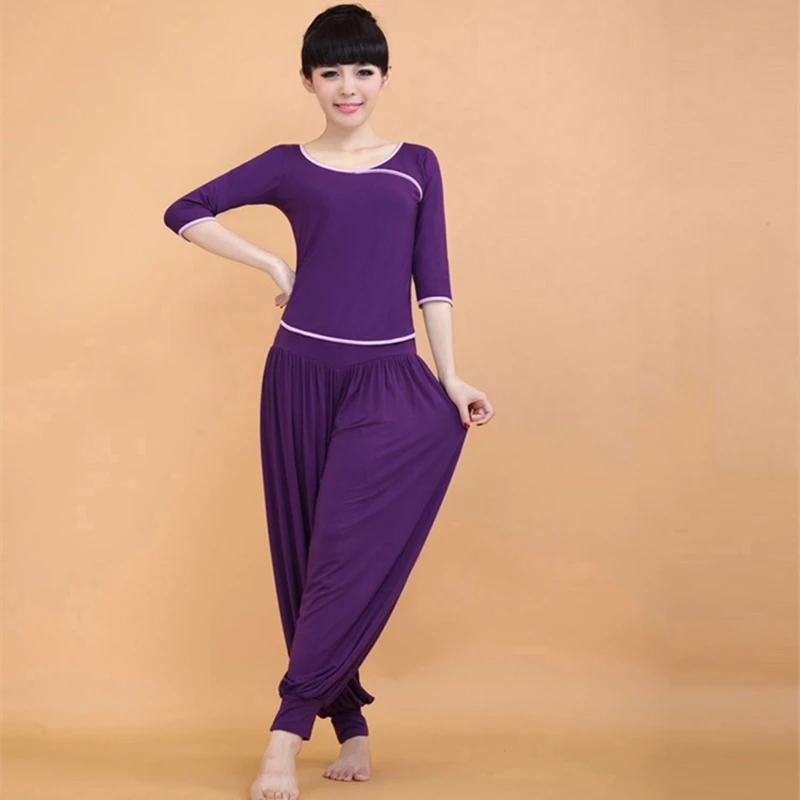 New Women's Yoga Suit Three Quarter Workout Clothes Sports Fitness Gym Exercise Uniform Tops and