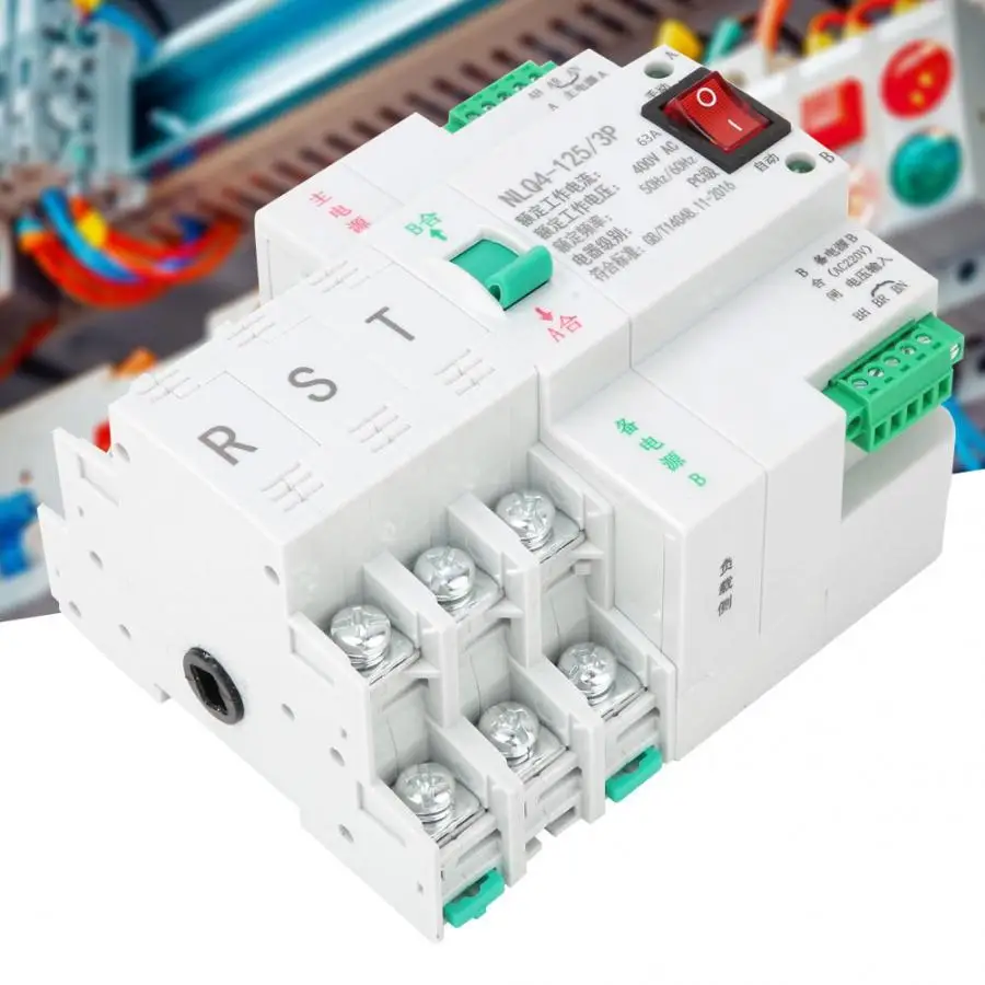 63A Dual Power High Reliability AC 400V 3 Pole Automatic Transfer Switch for Power Supply Electrical