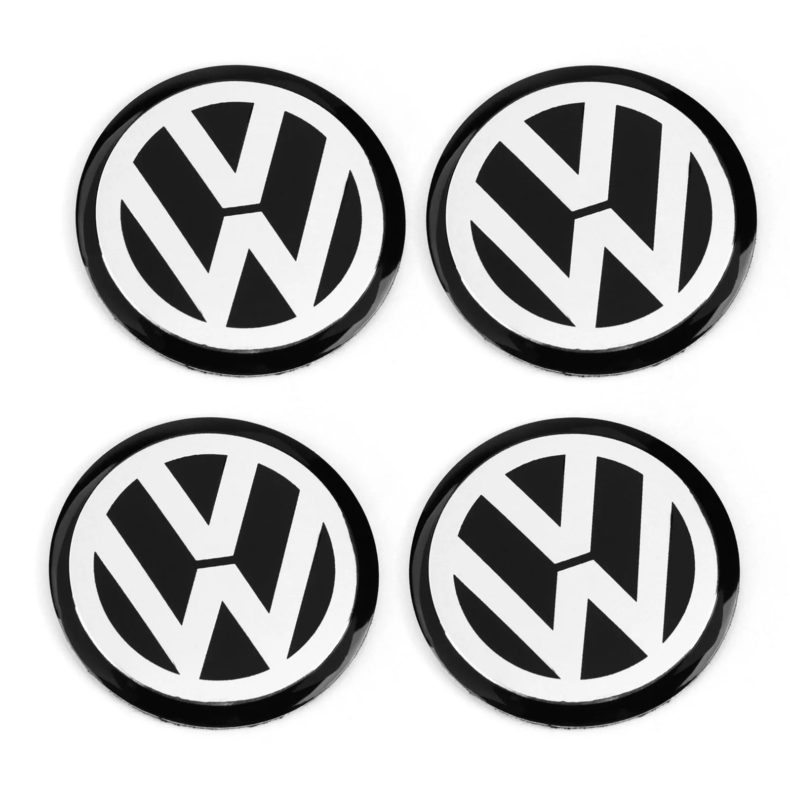  4pcs 56MM 5.6cm Black Car Wheel Center Hub Cap Badge Emblem Decal Wheel Sticker Styling For VW
