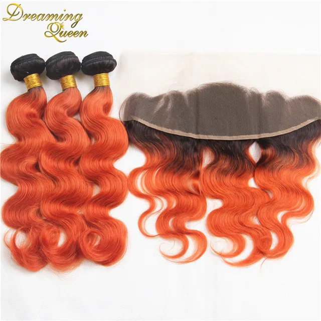 8a 1b Orange Ombre Body Wave Weaving Two Tone 350 Hair Extension 8a 1b Orange Ombre Body Wave Weaving Two Tone 350 Hair Extension 3 Bundles Mink