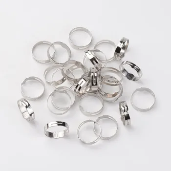 

Jewelry DIY Findings Adjustable Platinum Iron Pad Ring Base Findings, 15x5.5mm