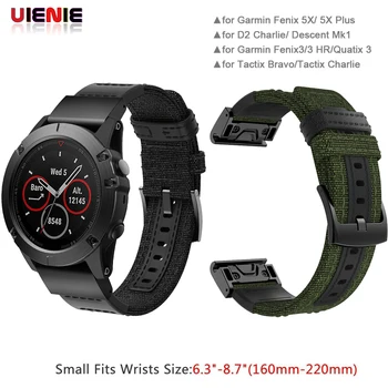 

Quick fit 26 22MM Nylon Watchband Strap for Garmin Fenix 6X 6 5X 5 3 3HR D2 Watch Release Wrist Band Strap for Forerunner 935