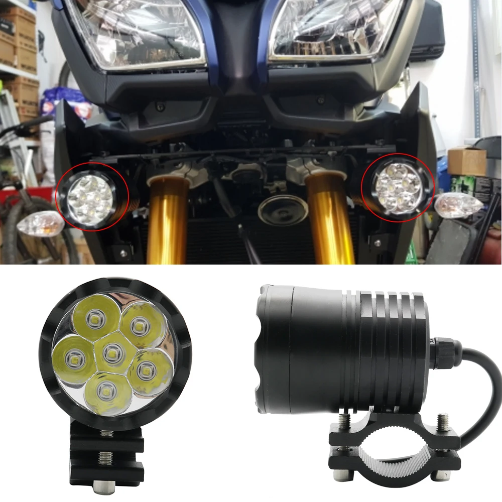 

Motorcycle LED Driving Headlight Front Light Waterproof Driving Spot HeadLamp Spotlight Fog Light 6 LED Moto Accessorie