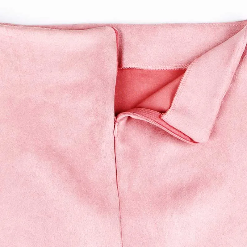 Женская Весенняя летняя однотонная замшевая мульти посылка, облегающая юбка-карандаш средней длины