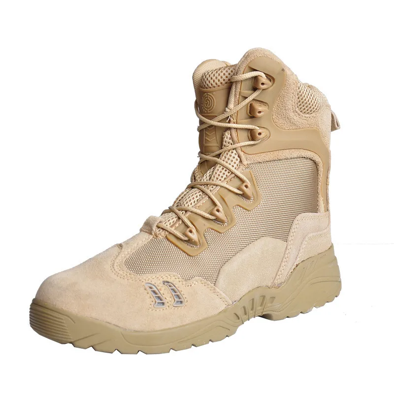 LUTU уличная Мужская походная обувь водонепроницаемые дышащие тактические армейские сапоги спортивные кроссовки для пустыни противоскользящие треккинговые ботинки - Цвет: sand