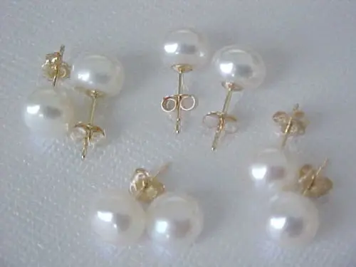 

HOT 4 pair of natural Perfect 11-12mm white South Sea Pearl Earrings 14