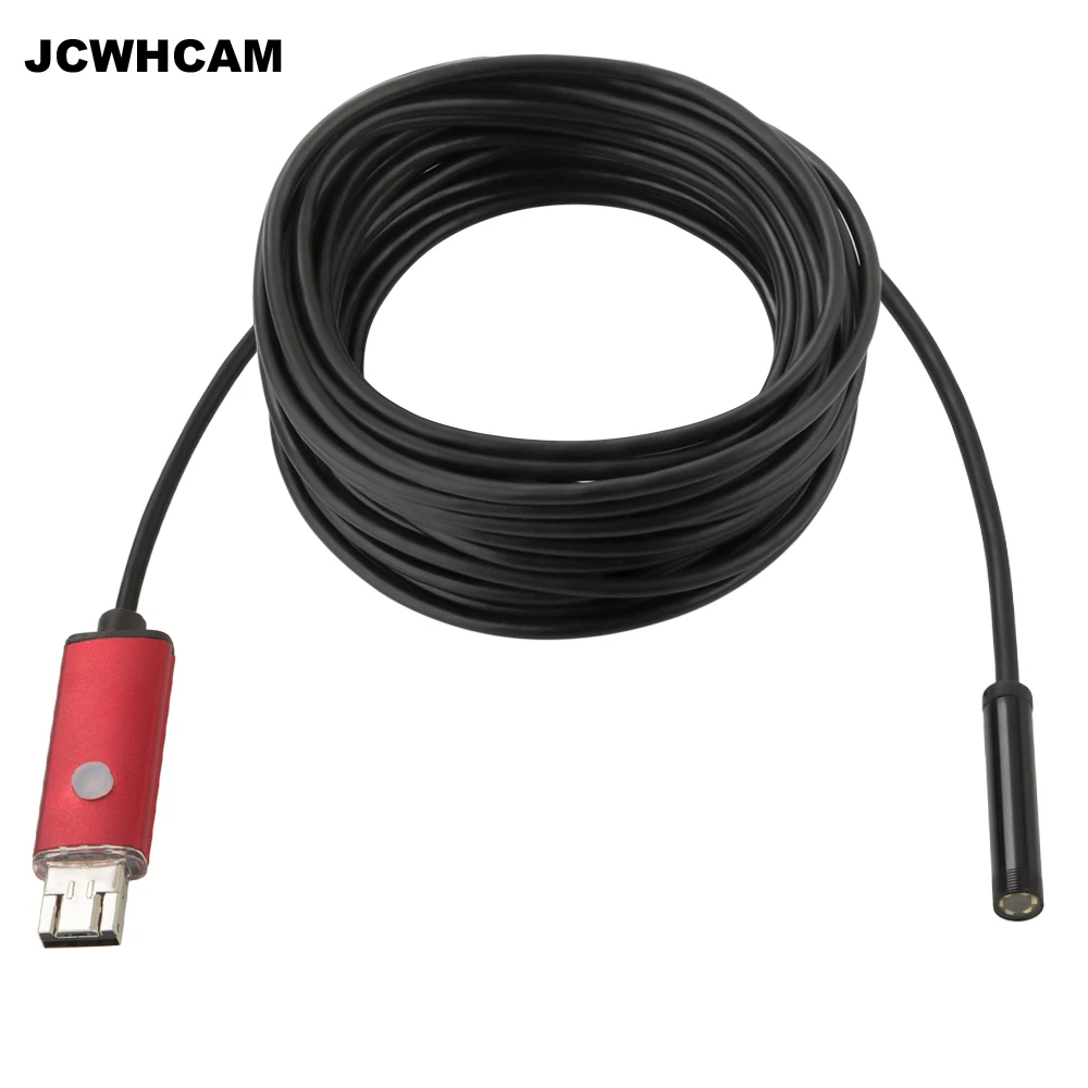 JCWHCAM Usb Android эндоскоп Водонепроницаемый Бороскоп 5 мм Мини гибкий камера 1/2/5/10 м для