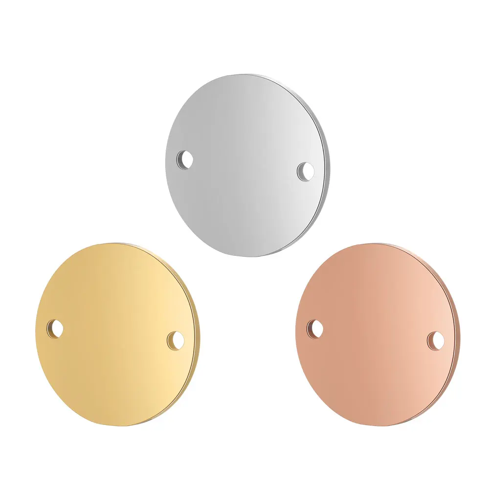 

5pcs/lot 100% Stainless Steel Mirror Polished Disc Round 10-16mm Connertor for Bracelet Necklace