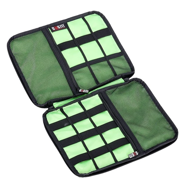 

BUBM Universal Cable Organiser Electronics Accessories Case USB Drive Shuttle with Cable Tie (Large-Black)