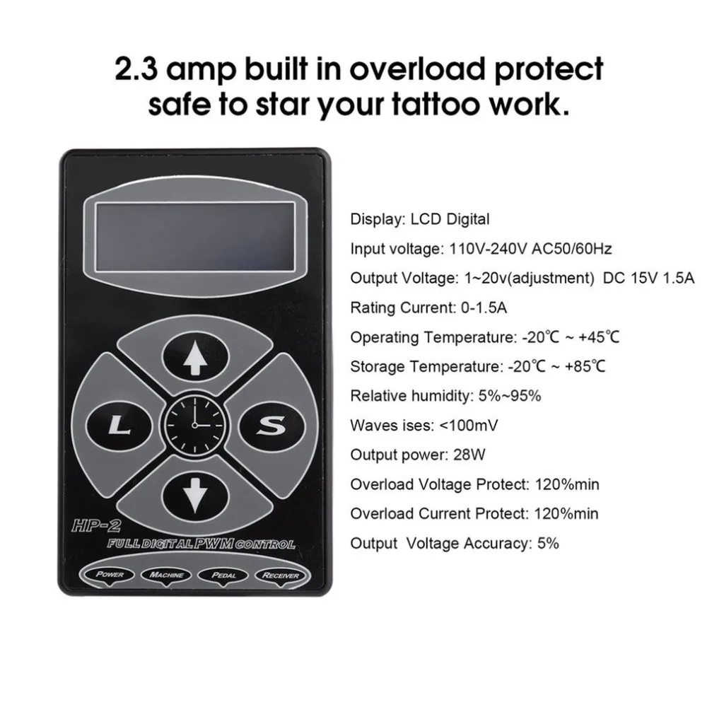 HP-2 Tattooing Power Supply Professional Power Supply Digital Dual LCD Display Tattooing Power Supply Machines