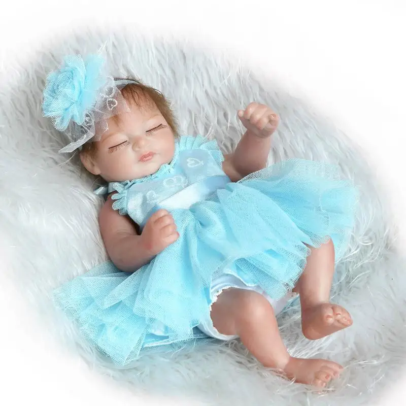 10/'/' Reborn Baby Doll Full Vinyl Silicone Newborn Girl Toy Bathing Gift Dolls