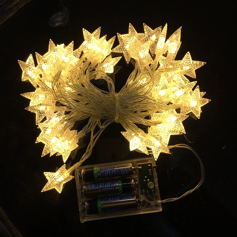 5M 50 Led Battery Powered Star Shaped string light led Fairy light home Hotel Christmas Party
