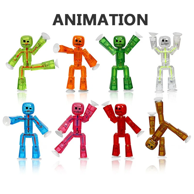 

DIY Creat Animation Film StikBot Toys Animation Toys Shed Dolls with Sucker 1 piece random color Stik bot Screen