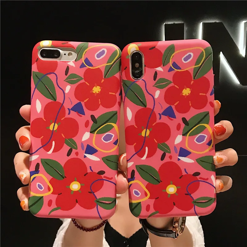 Flower Silicone Case For iPhone 8 8plus 7 Plus Phone Soft iphone 6 s 6s X XR XS Max Cases Cover Coque Funda Bag |