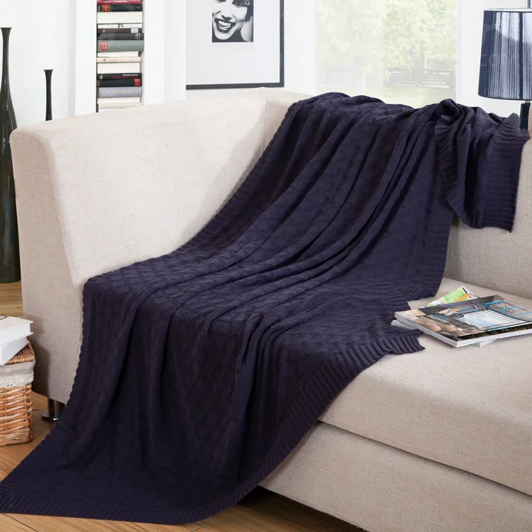Новинка, хлопковое клетчатое трикотажное одеяло, офисное, для сна, воздухопроницаемое, лето/осень, на диван/кровать, семейное одеяло, s украшение