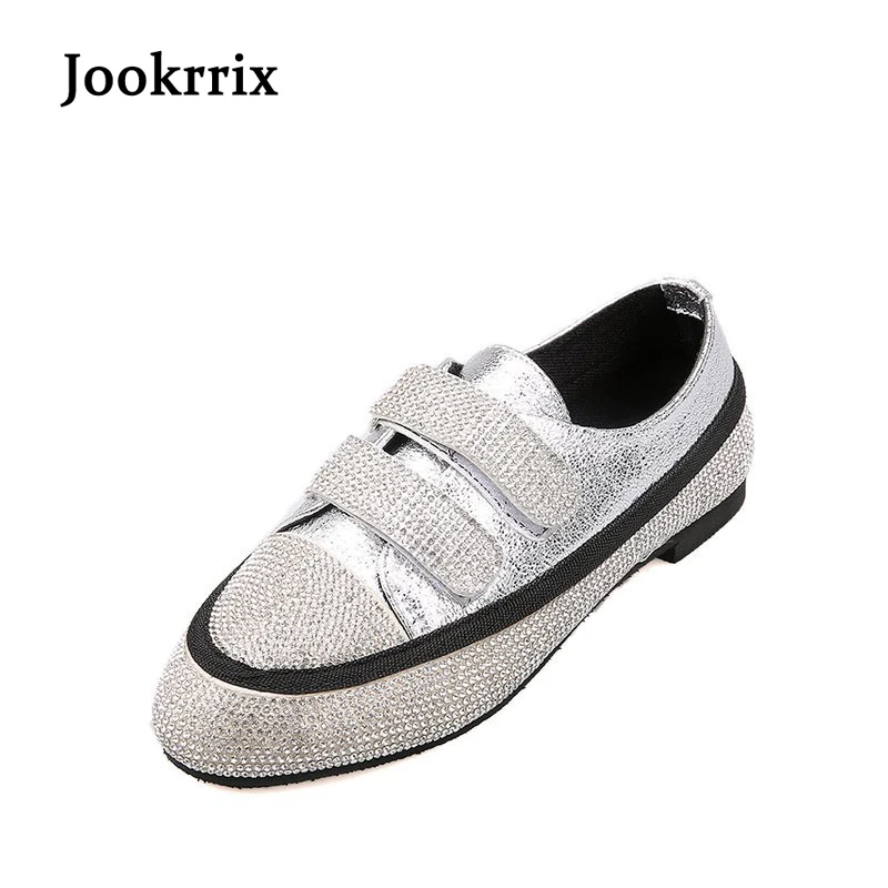 

Jookrrix 2018 Spring Summer Fashion Silver Lady Glitter Shoes Casual Silver Shoes Women Bling Shoe Girl Leisure Sneaker Sequins