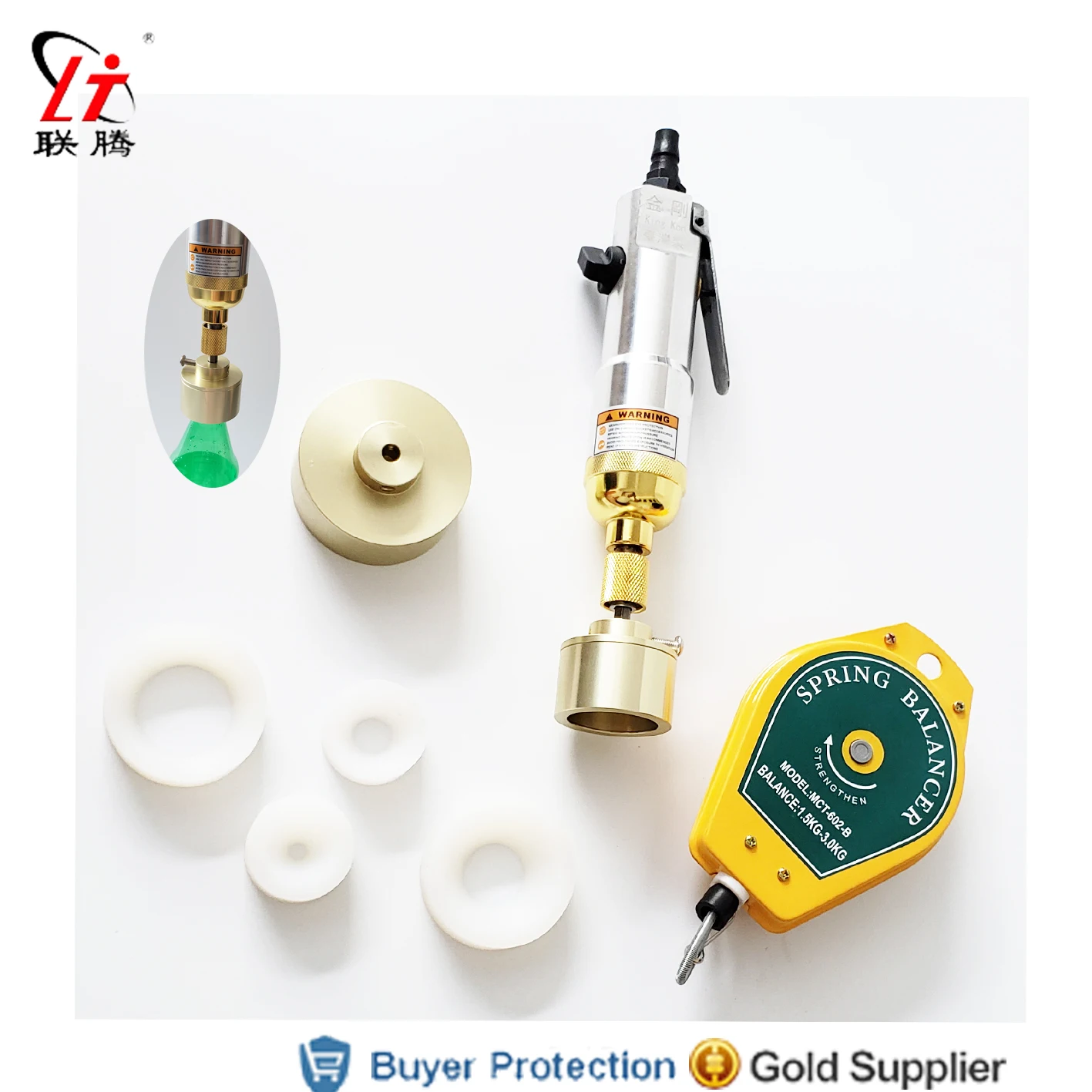 

Pneumatic Bottle Capping Machine Hand Hold Screwing Capper Manual Driver Cover Screwer Tools Bottle Lid By Air Free Shipping