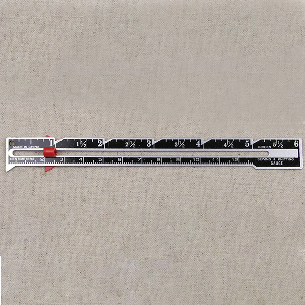 

2PCS Sewing Measuring Gauges Knitting With Sliding Sewing Tool Measure Ruler DIY Adjustable Marker Metal Patchwork