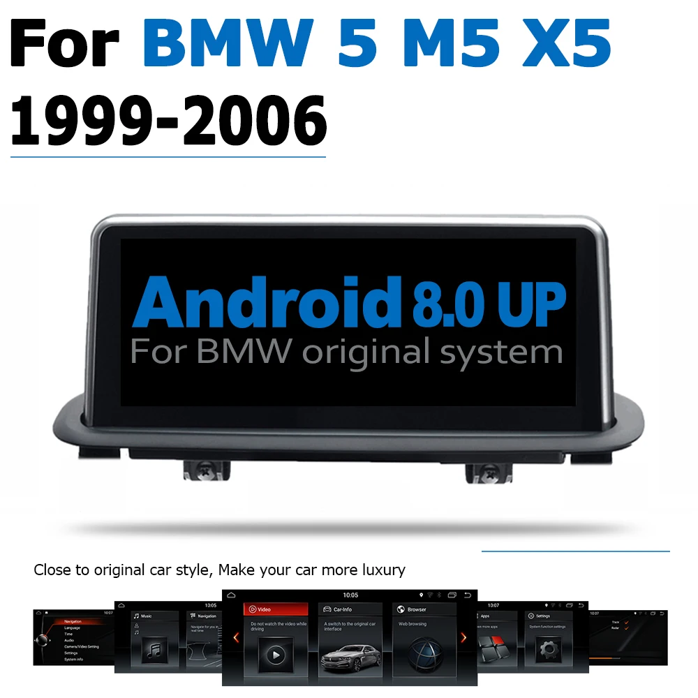 

Android 8.0 up Car DVD Navi Player For BMW 5 Series M5 X5 1999~2006 Audio Stereo HD Touch Screen all in one