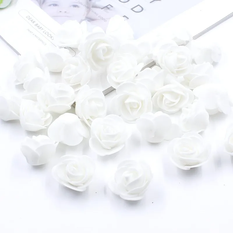 JAROWN PE Artificial Foam Flowers DIY Bear Accessory Simulation Rose Flower Head Wedding Party Fake Garland Decoration Flores (13)