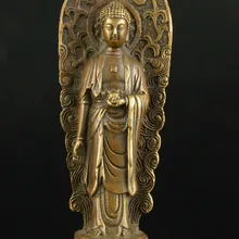 ПРЕВОСХОДНЫЕ СТАРИННЫЕ КОЛЛЕКЦИОННЫЕ СТАРЫЙ ДУХОВНОГО ЛАТУНИ ЛИТЬЯ ОСВЯТИТЬ СТАТУЯ БУДДЫ