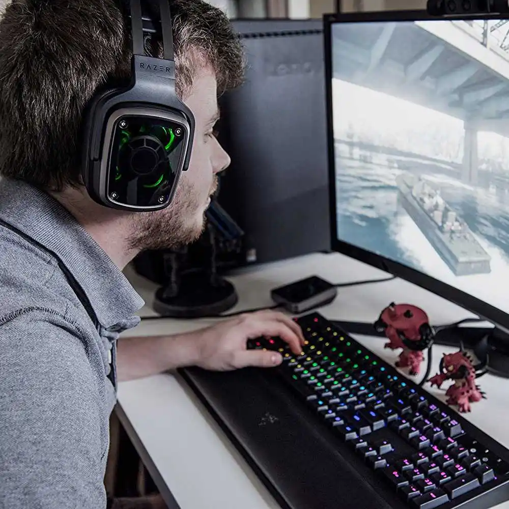 Оригинальная игровая гарнитура razer Tiamat 7,1 V2 с аналоговым цифровым объемным звуком с микрофоном 50 мм настраиваемые драйверы для наушников