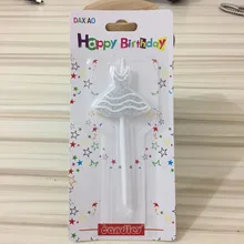 candle 1pcs/lot Girl sliver dress Party Supplies girls favor Cupcake Toppers Pick Kid happy Birthday Party Decorations 1pcs lot kid watch