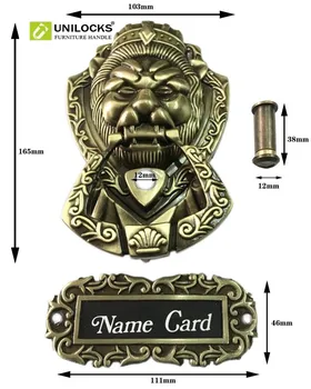 

UNILOCKS Antique Bronze Peep Hole Door Knocker Lion Unicorn Beast With Door peephole (Sizes:155mm * 105mm)