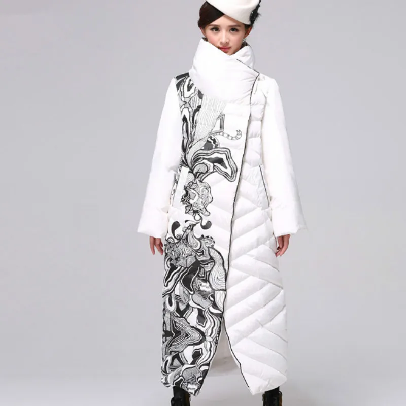 

Loose Parka Plus Size 6XL Ukraine 2019 Thicker Puffer Jacket Women Tops White Duck Down Clothes X-Long Winter Coat Female GL002