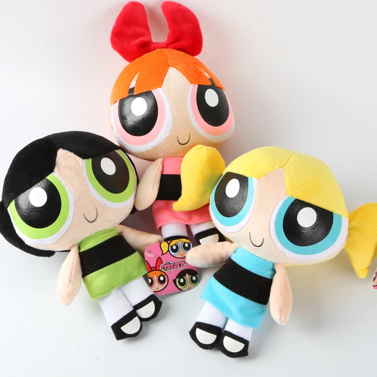 The Powerpuff девушки плюшевые игрушки Аниме пузыри цветов Buttercup милые плюшевые куклы 23 см ткань кукла подарок