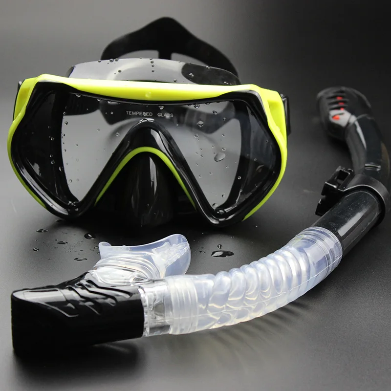 C330 Large field of vision Full dry empered glass mirror goggles with