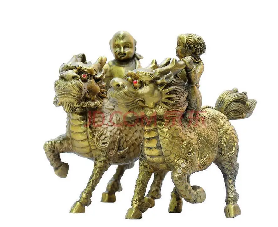 

FengShui China Red Bronze Dynasty Palace 9 Dragon Head Statue Seal Stamp Signet