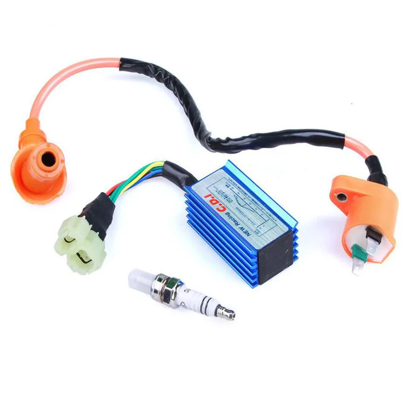 

YG 1 Set New Motorcycle Racing Ignition Coil + Spark Plug + Performance CDI Box Kit for GY6 50cc-150cc Scooter ATV Moped
