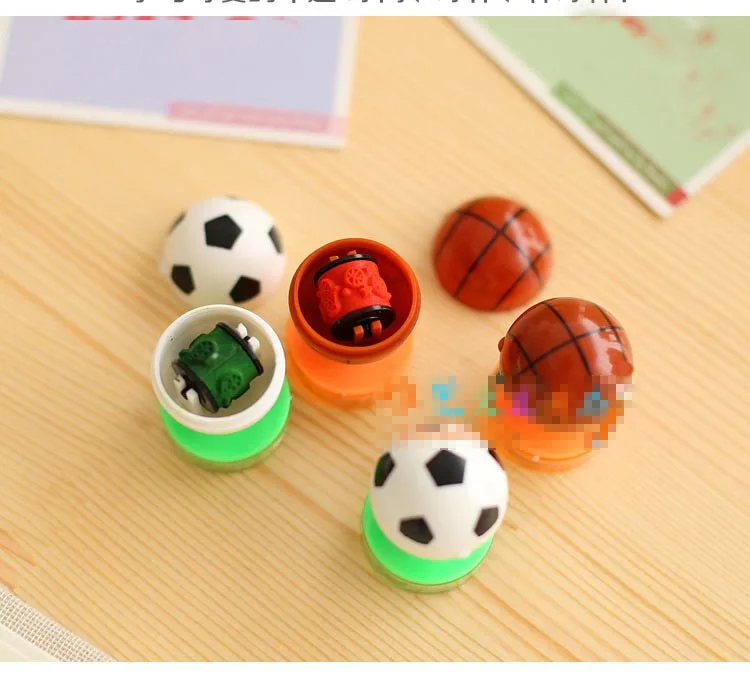 

Ball Football Basketball Volleyball Sport Stamper School Praise Reward Stamps Sticker DIY Ink Pad Stationery Gift