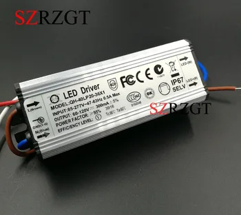 

1pcs 40W LED Driver 300mA DC60-120V 20-36x1W Waterproof IP67 Constant Current Aluminum High Power LED Power Supply