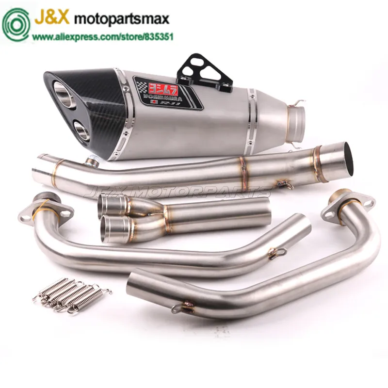 MT-03 MT03 R25 R3 глушитель для мотоцикла полная система контактная средняя труба+ выхлопная труба для Yamaha R25 R3- слипоны