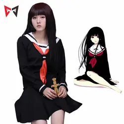 MMGG Хэллоуин Enma Ai Косплей Enma Ai косплей костюм рубашка и юбка носки пугало шейный платок браслет комплект