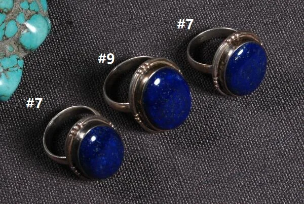 7#9 кольцо ручной работы из непальского серебра 925 пробы, тибетское 925 пробы Серебряное кольцо, серебряное кольцо из лазурита, богемное кольцо