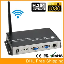 Урай Беспроводной H.264 VGA + стерео аудио IP поток кодер IPTV кодер для стриминга Wi-Fi с HTTP, RTSP, RTMP, UDP, ONVIF