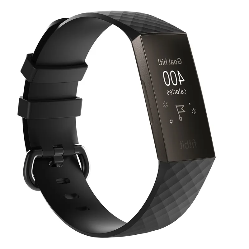 Горячая 12 цветов Смарт часы браслет для Fitbit Charge 3 ремешок Спорт Замена аксессуары для fitbit band correa для fitbit charge3 - Цвет: Черный