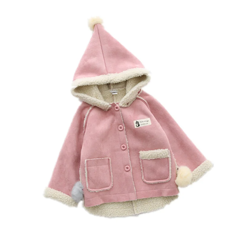 2017 Winter Kids Outerwear Baby Girls Cute Suede Hairball Coat Warm ...