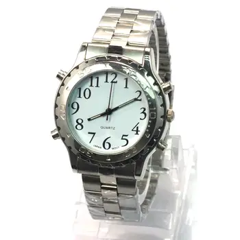 

EnglishTalking Watch Voice wristwatch Silver color For Blind Person & Elderly
