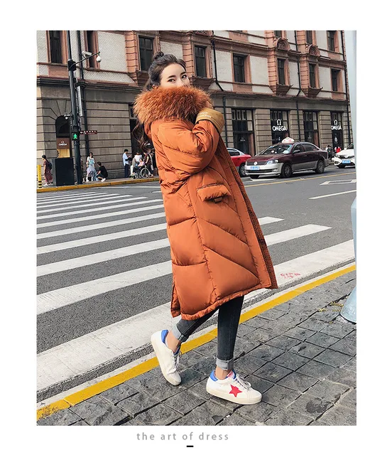 Winter Caramel Women Parkas Thickening Outerwear Coat Hooded Down Cotton Jacket Female 2018 Long