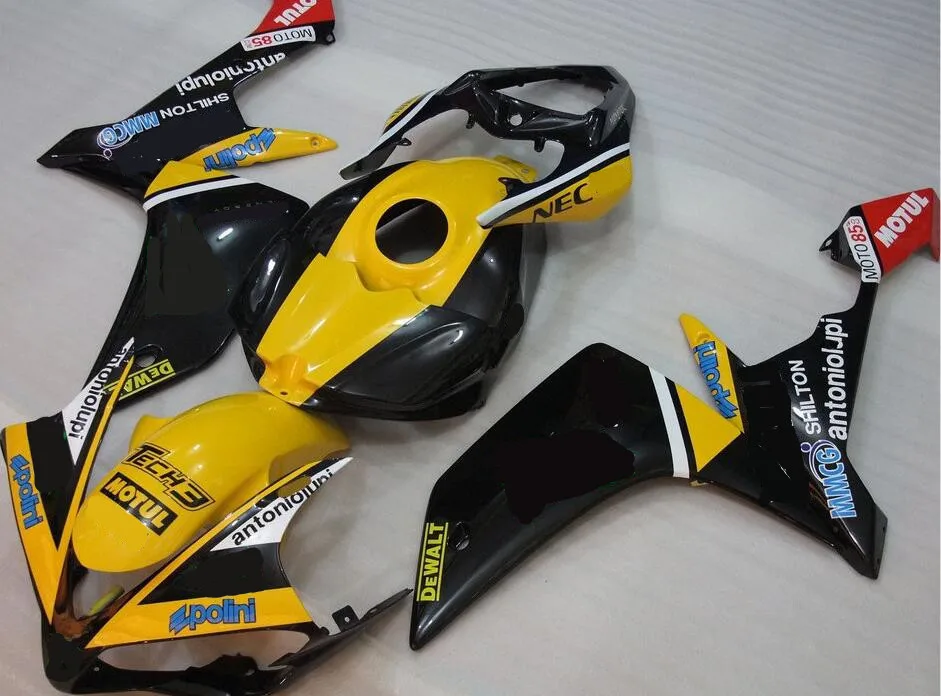 

New Injection mold Fairing kit 100% fit for YAMAHA YZFR1 07 08 YZF R1 2007 2008 YZF1000 ABS Fairings+Tank cover yellow black red