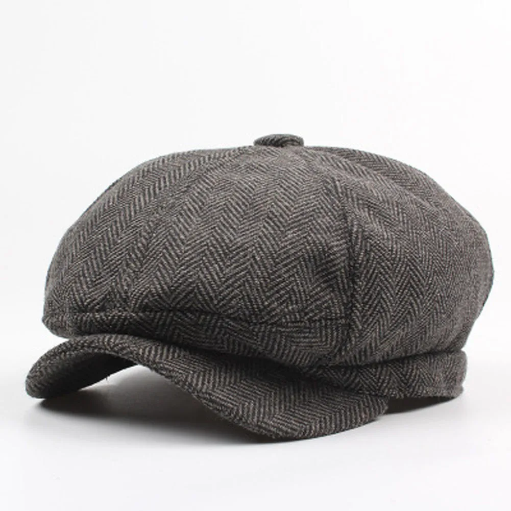 Модная Повседневная осенне-зимняя мужская шапка плюща, регулируемая шапка, головной убор, берет, кепка таксиста, один размер, для взрослых, смесь хлопка