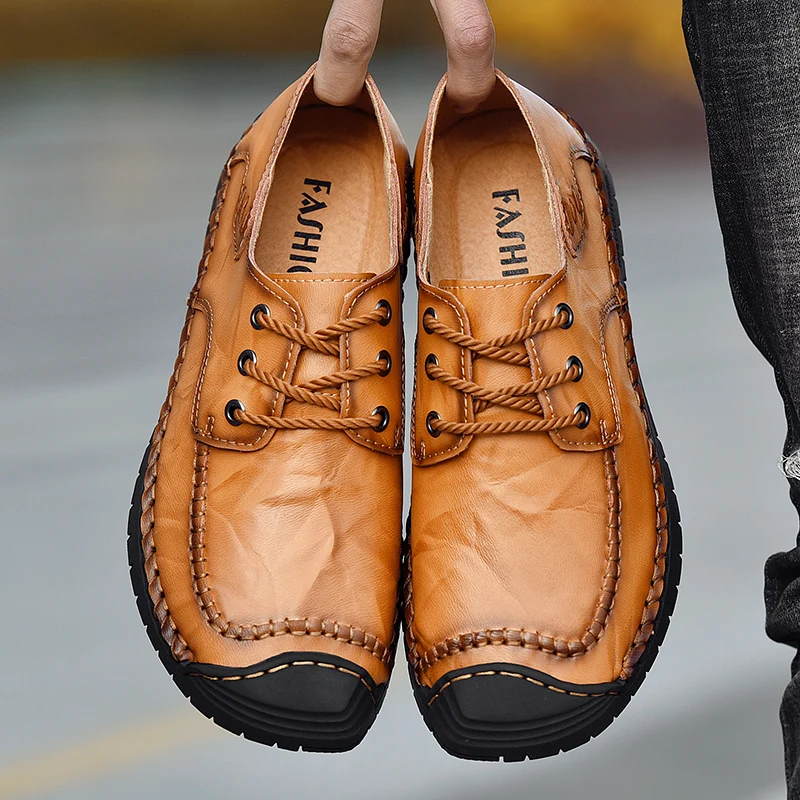 

Genuine Leather sneakers men Comfortable running shoes man Handmade shoes wedges sports Athletic shoes delivery sapato masculino