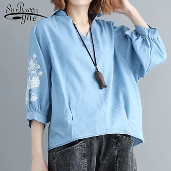 

plus size women tops v collar women blouse shirt fashion woman blouses 2019 spring women shirts womens tops and blouses 2117 50