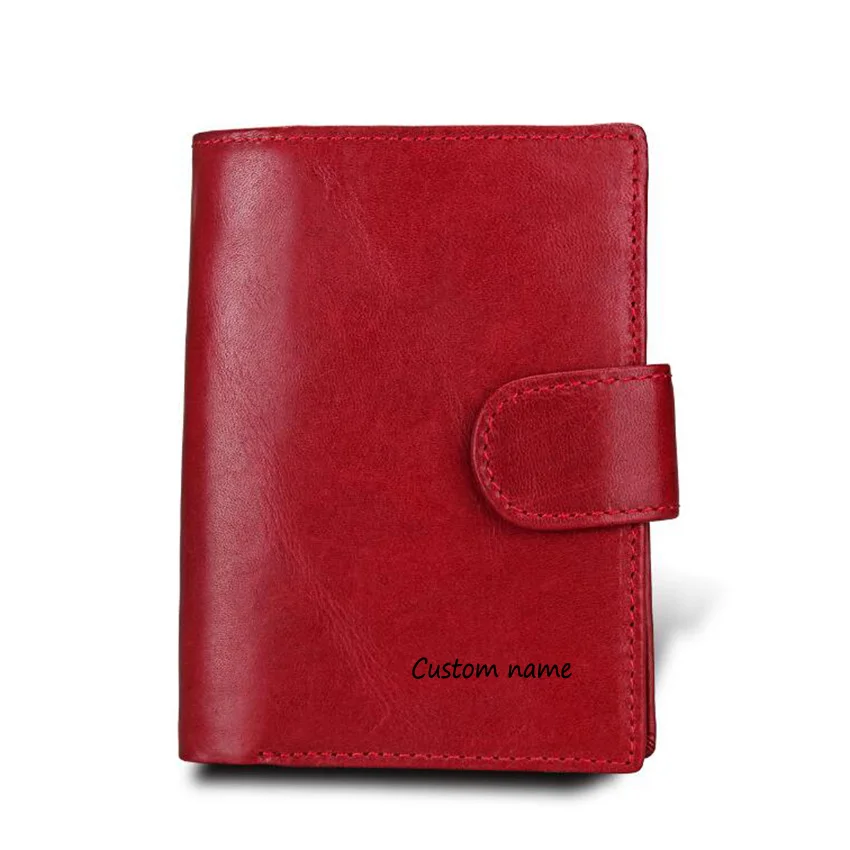 Genuine Leather Hasp Passport Cover Functional Engraved Name RFID Prrotection Card Holder Purse Men and Women Passport Wallet